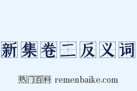 新集卷二反义词是什么意思的图片